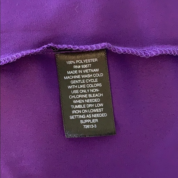 💚Worthington Sheer Long SleevePurpleBlouse WomenL - Picture 7 of 7